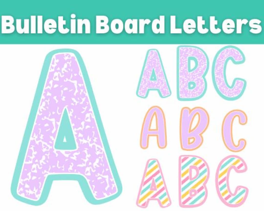 Bulletin Board Letters A-Z and Printable Boarder Classroom Decor - Etsy