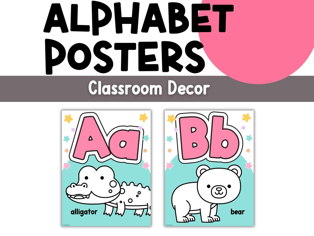 A–Z Alphabet Posters Pastel Theme Classroom Decor - Etsy
