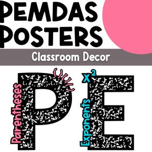 PEMDAS Anchor Chart Posters Order of Operations Anchor Chart Posters