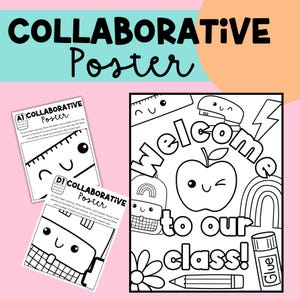Back to School Collaborative Poster Back to School Collaborative Coloring Poster