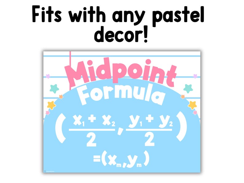 Printable Math Formula Posters Pastel and Notebook Theme Middle and ...