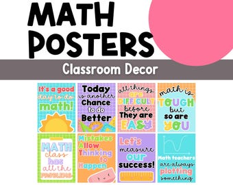Math Themed Classroom Posters Classroom Decor Middle School