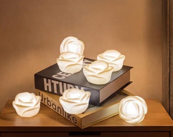 Rose Night Light Plug In Bedside Lamp Romantic Bedroom Decor Fairy Lights Battery Operated