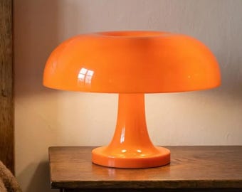 Orange Mushroom Lamp – Retro 70s LED Bedside Table Light