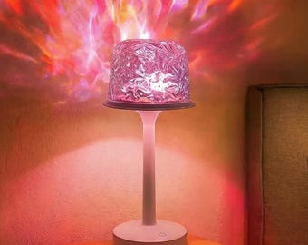 RGB Water Ripple Lamp: 16 Color Bedroom Night Light, Remote Control Ambient Mood Lighting