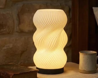 Modern Spiral LED Table Lamp – Dimmable Color Changing USB Bedside Light