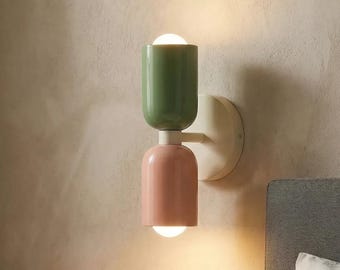 Double Head Wall Sconce | Mid Century Modern Iron Bedside Lamp