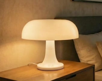Mushroom Table Lamp | Mid-Century Modern Bauhaus Night Light, Warm Glow