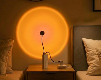 Sunset Projection Lamp Glass Retro Mood Light Room Decor Golden Hour