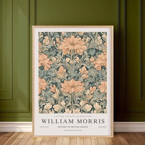 BLUMEN Wandkunstdruck, Wohndekor, William Morris Poster, florales Wohndekor, botanischer Wandbehang, eklektische Retro-Kunst, Blumenzeichnung,