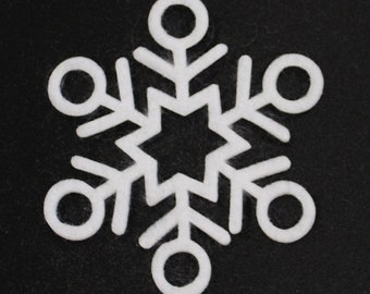 3.25"  snowflake # 97 - 6 pcs - craft or wool blend  felt ,your color choice