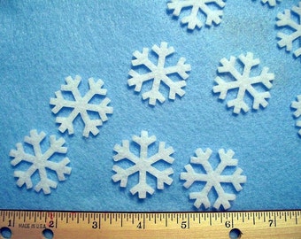 1.5 inch snowflakes 24 pcs craft or wool blend felt your choice of colors