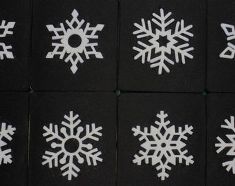 Assorted 3.25"  snowflakes 8 pcs -1 each style - craft or wool blend felt, your color choice