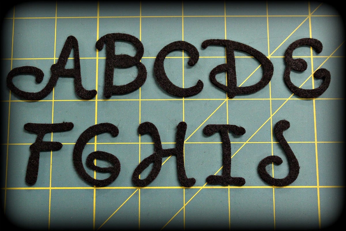 Die cut felt 1.5 Alphabet Curlz font craft felt Your Etsy