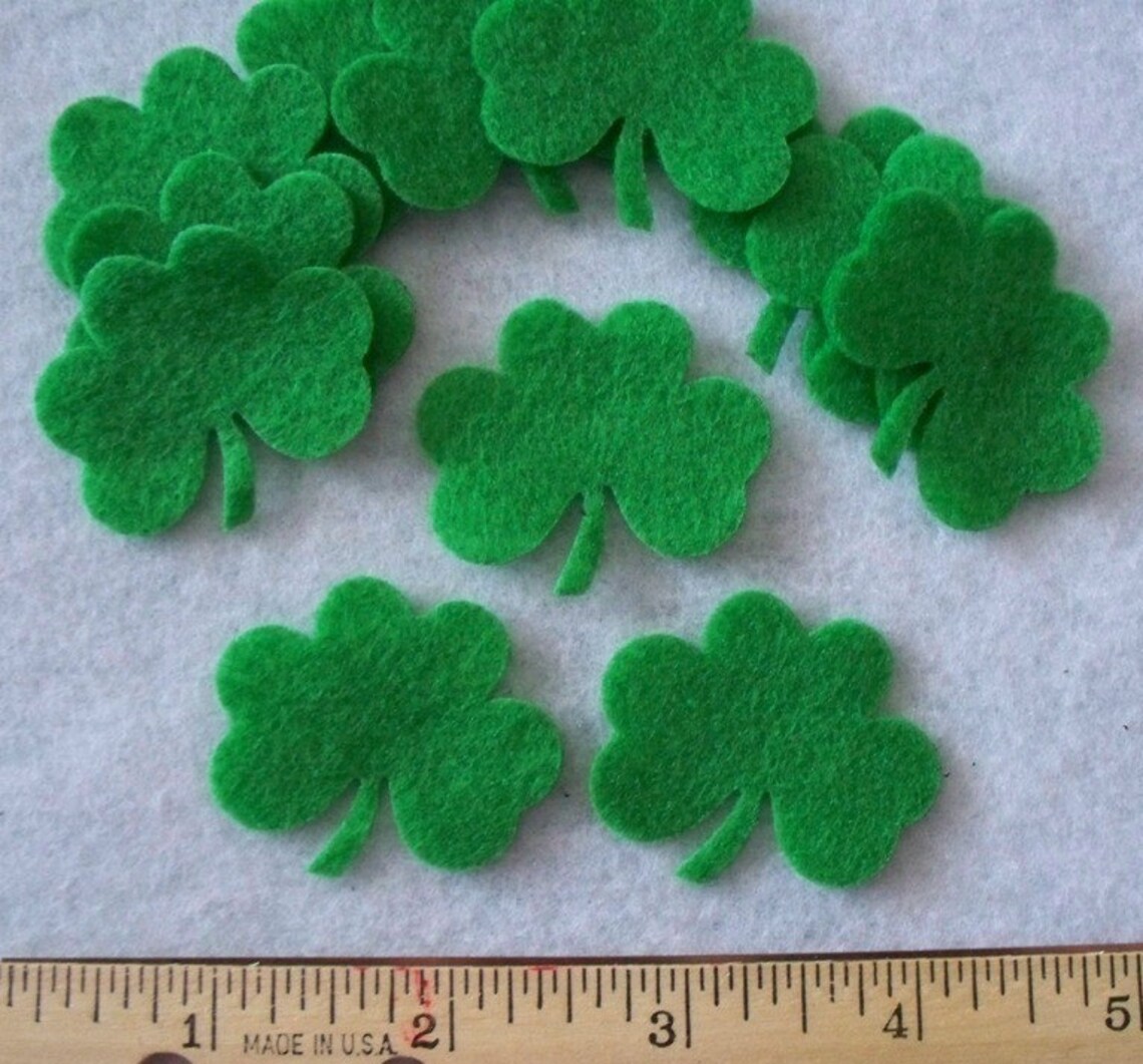 Felt Shamrock Clover 12 Pcs Apple Green Style13 Etsy