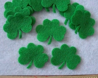 Felt Shamrock clover 12 pcs Wool blend felt your choice of color -style1-3