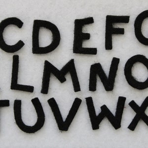 Recess font .75&quot; Alphabet letters UPPER Case craft felt- your choice of color