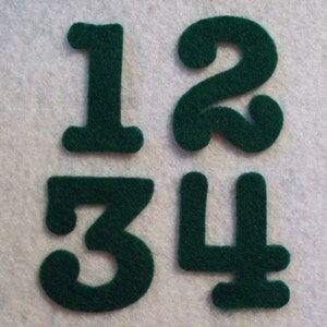 1 5/8" Advent Calendar COMPLETE SET 1 to 25 CRAFT Felt numbers -  your choice  of color