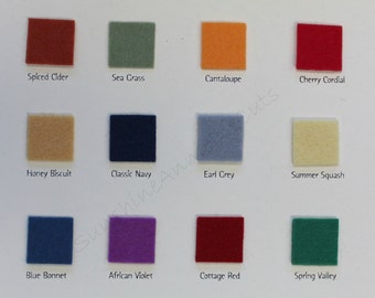 NEW Color Chart 100% WOOL FELT color Samples ~ National Non Woven Quality felt