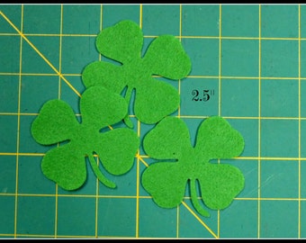 Shamrock clover 12 pcs  2.5" Apple Green or your color choice