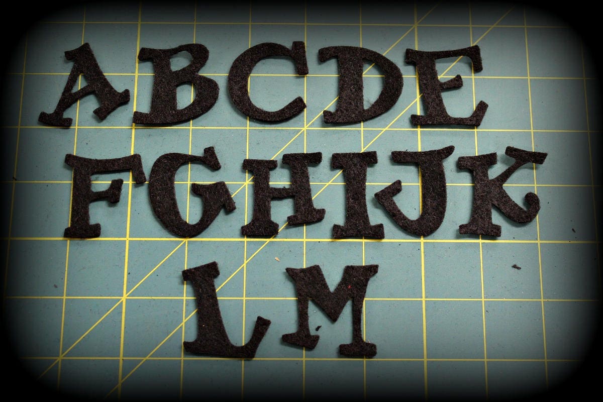 Die cut felt 1.5 Alphabet Gadzook font craft felt Your Etsy