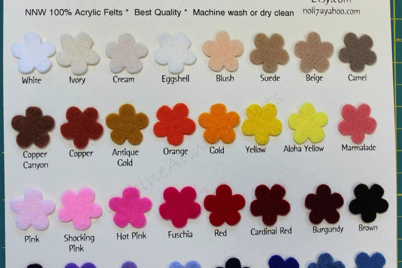 Color Chart 45 CRAFT FELT color Samples National Non Woven Quality felt image 2