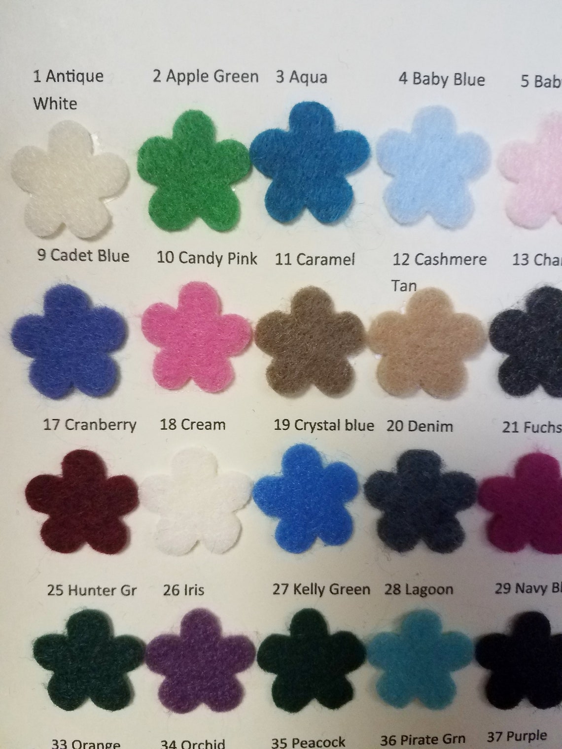 CRAFT FELT & Circle Sizes Kunin Color Charts More NEW Colors Etsy