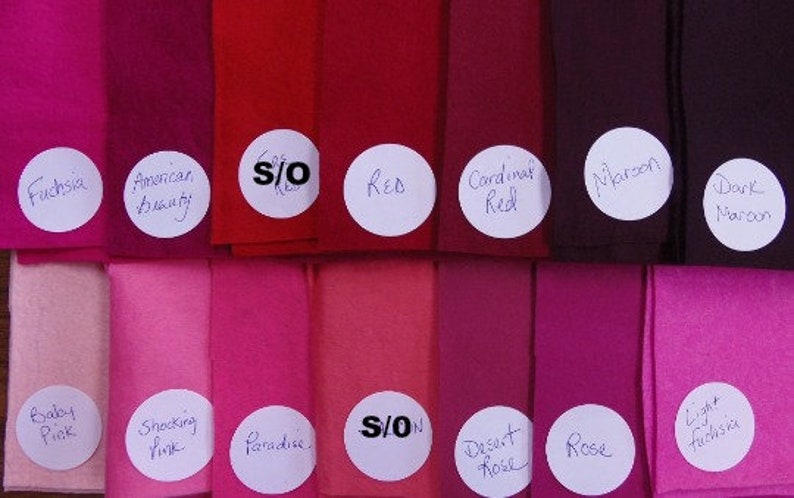 Color Chart for WOOL FELT Blends image 1