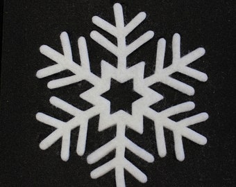 3.25"  snowflake #89 - 6 pcs - craft or wool blend  felt ,your color choice