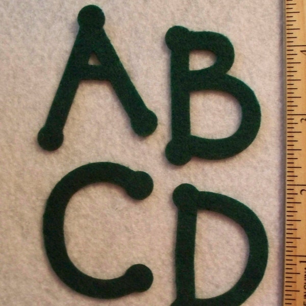 Die Cut 2" Chunky UPPER Case Felt Alphabet - craft felt your color choice