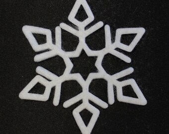 3.25"  snowflake #86 - 6 pcs - craft or wool blend  felt ,your color choice