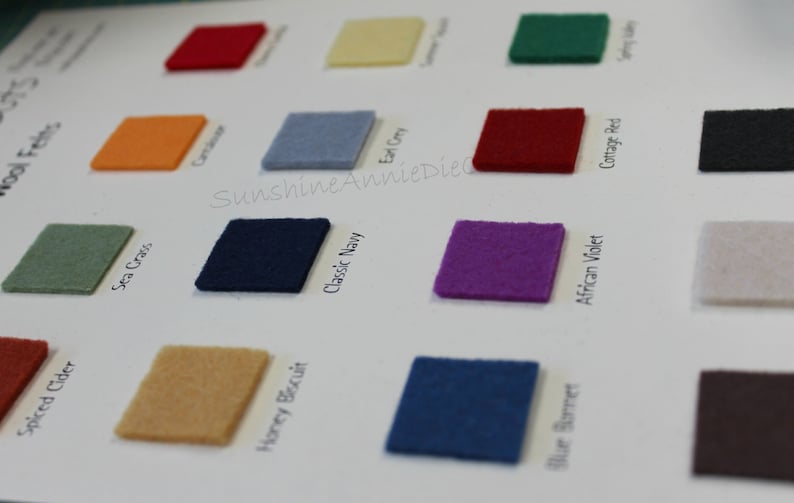 Color Raw Felt NEW Color Chart 100% WOOL FELT Color Samples ~ National Non Woven ...