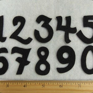 1.5&quot; Advent Calendar COMPLETE SET 1 to 25 Felt numbers Cursive font - WOOL Blend felt, your choice  of color