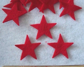 1.5" Star 12 pcs Wool or Craft felt style1-4  Your color choice.