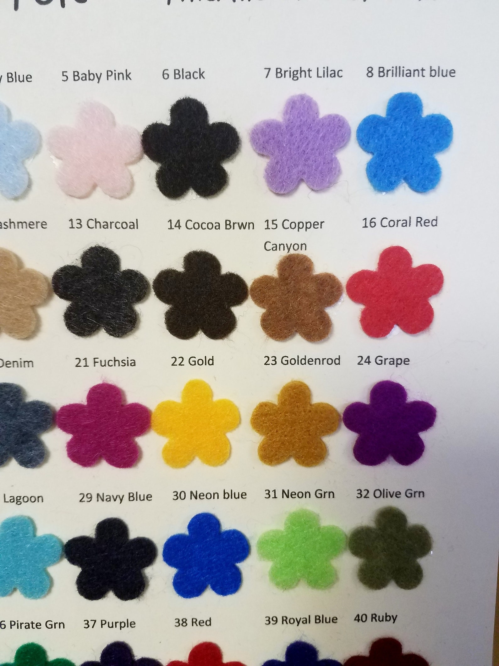 CRAFT FELT & Circle Sizes Kunin color charts More NEW colors Etsy