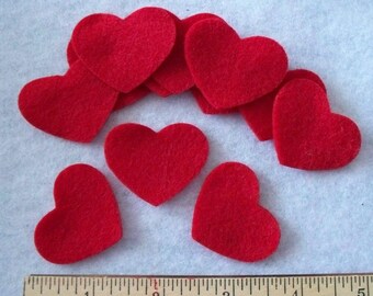 Heart 12 pcs Wool or Craft felt Your color choice style1-2