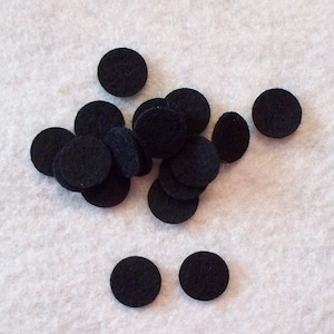 50 pcs 3/8 inch WOOL blend felt circles spots dots for eyes and more -your color choice