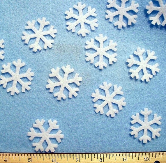  Small Felt Snowflakes 50pcs 1inch - Handmade Holiday