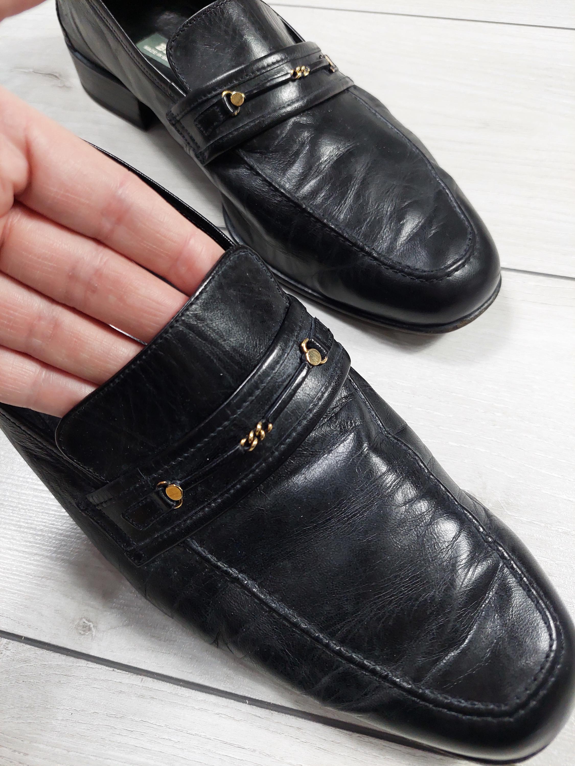 BALLY Black Leather Loafers MADE IN ITALY 42.5 VINTAGE MEN \'s SHOES SIZE 9.5 Bally Mens Black Leather Loafers Size 9.5 US 8.5 EU Italian  main image 3