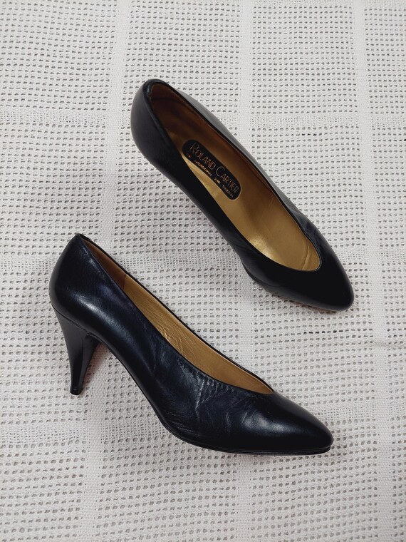 Roland Cartier Vintage 80s Black Leather Heels - Etsy