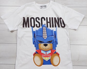 MOSCHINO COUTURE Transformers Robot Teddy Bear T-Shirt, size XS