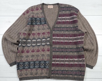 Cardigan da uomo in lana con zip del marchio Sisley, prodotto in Italia, taglia XL.