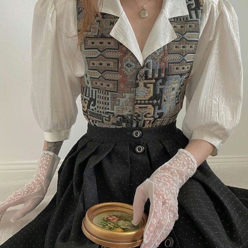 Luxurious Vintage Cardigan in Blue Fay Louise 80-90 Years, One