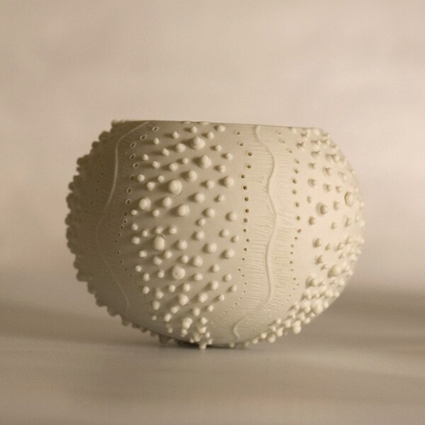 ceramic sea urchin candle holder. porcelain candle holder, tea light delight Collection - ceramic tea light holder N.2 by Wapa Studio.