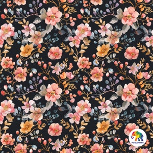 水彩花柄シームレスデザイン詳細が豊富多様な花葉枝芸術的エレガント12 x 12インチ300 DPI