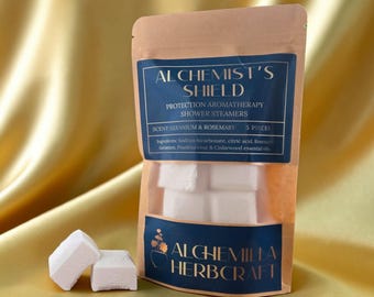 Vaporizadores de ducha protectores Alchemist's Shield / Tabletas de aromaterapia con geranio, romero y cedro