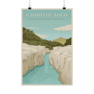 Cartel impreso de Puerto Rico, decoración de pared, impresión de arte digital, cartel ilustrativo de la naturaleza, cartel ilustrado del río