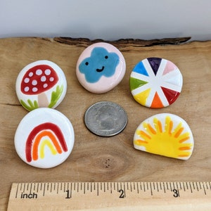 Sunrise ceramic pin brooch lapel pin ceramic jewelry handmade gift spring easter collectible pin image 4