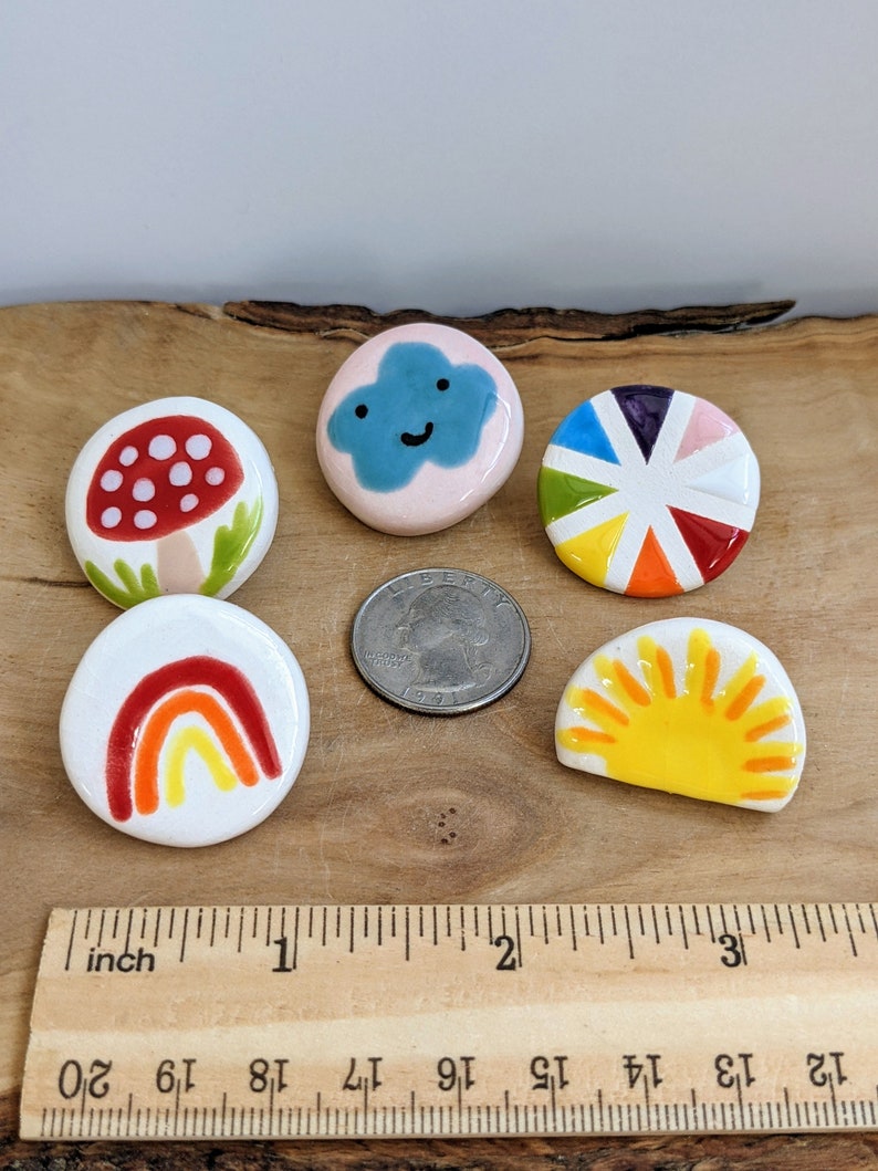 Sunrise ceramic pin brooch lapel pin ceramic jewelry handmade gift spring easter collectible pin image 4