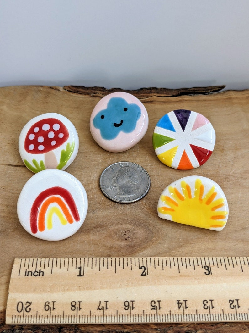 Sunrise ceramic pin brooch lapel pin ceramic jewelry handmade gift spring easter collectible pin image 7